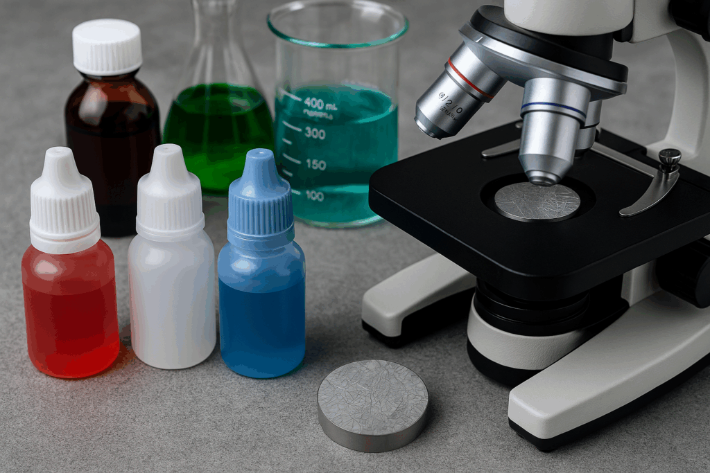 Consumibles metalografía. Ataque quimico metalografía